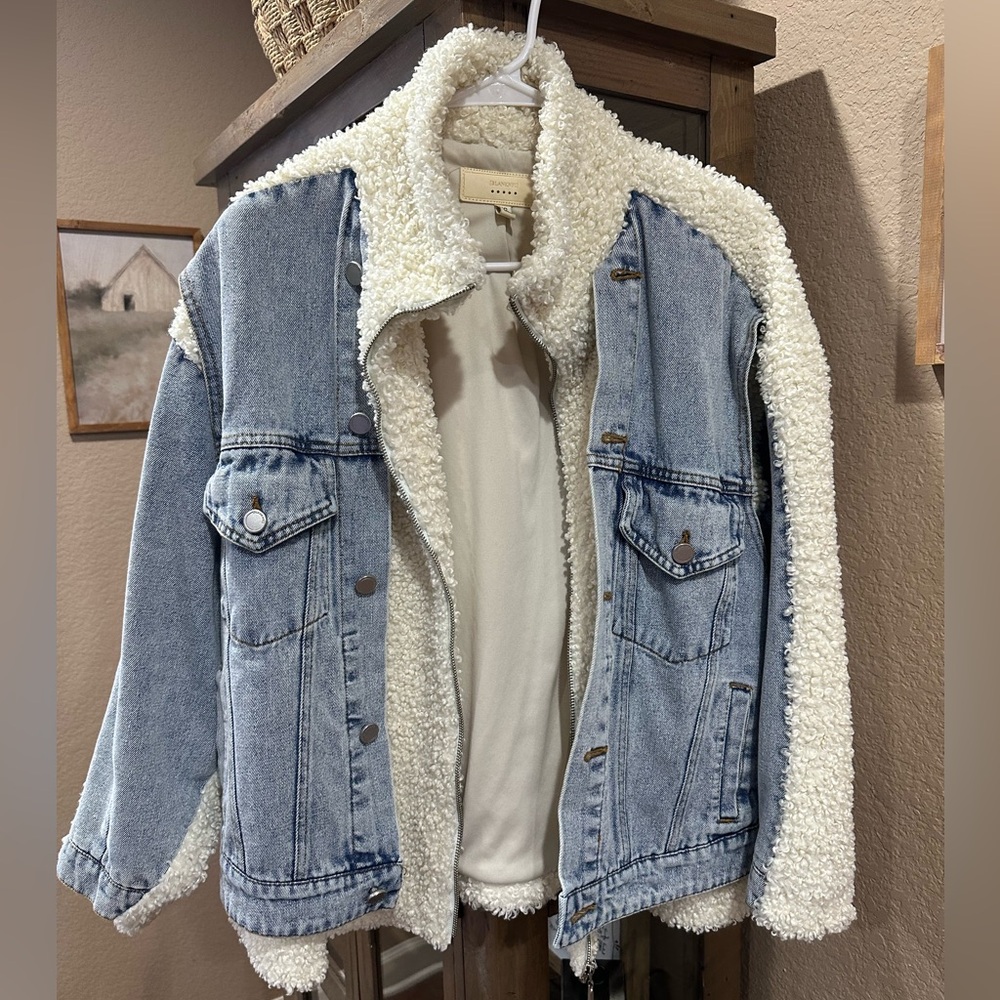 BLANKNYC Sherpa denim bear hug jacket XS
